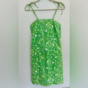 Lilly Pulitzer Green Lil Critters Sea Animal Print Strappy Mini Dress Size 2